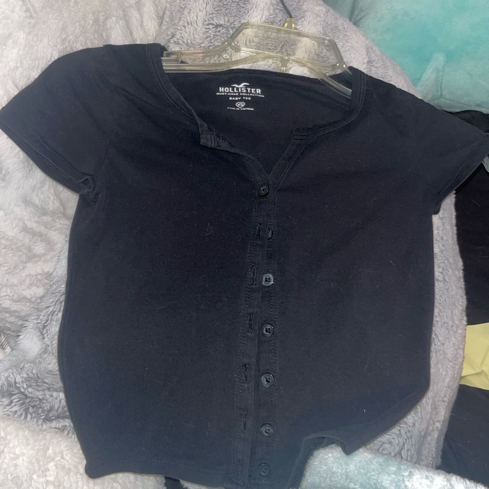 Hollister Navy Button-Down Shirt